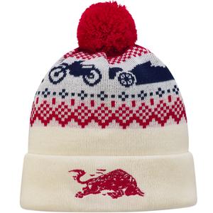Red Bull XMAS Beanie belo-rdeča