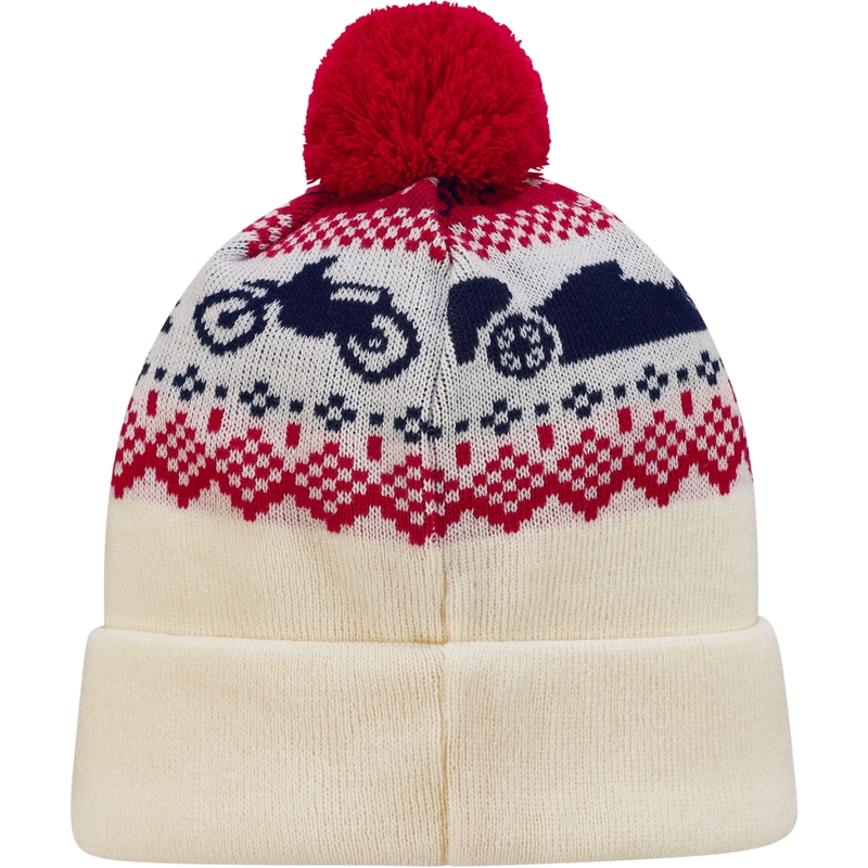 Red Bull XMAS Beanie belo-rdeča