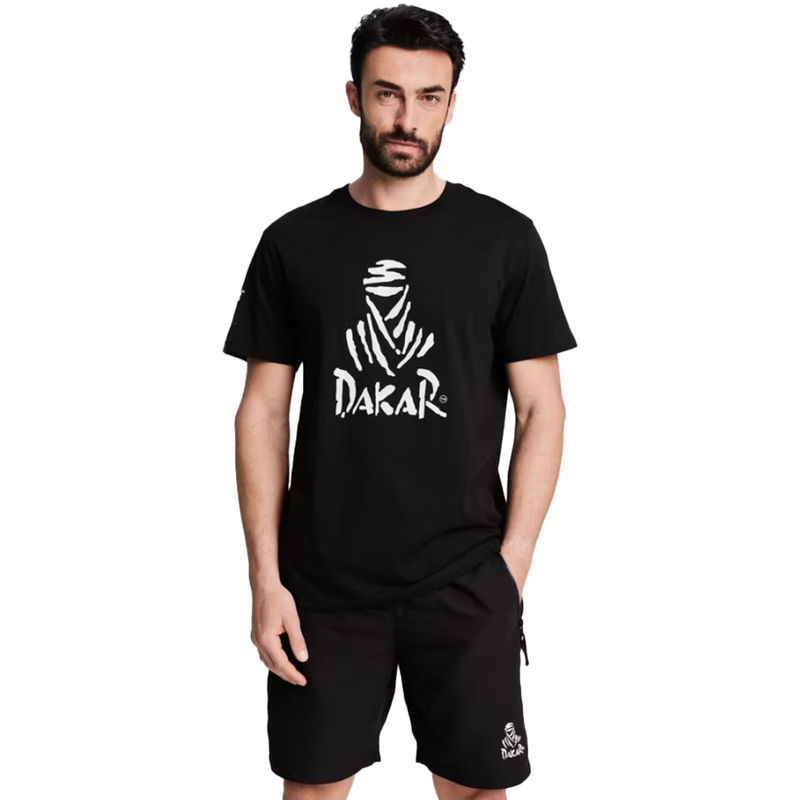 Črna majica s kratkimi rokavi Dakar DES LOGO25