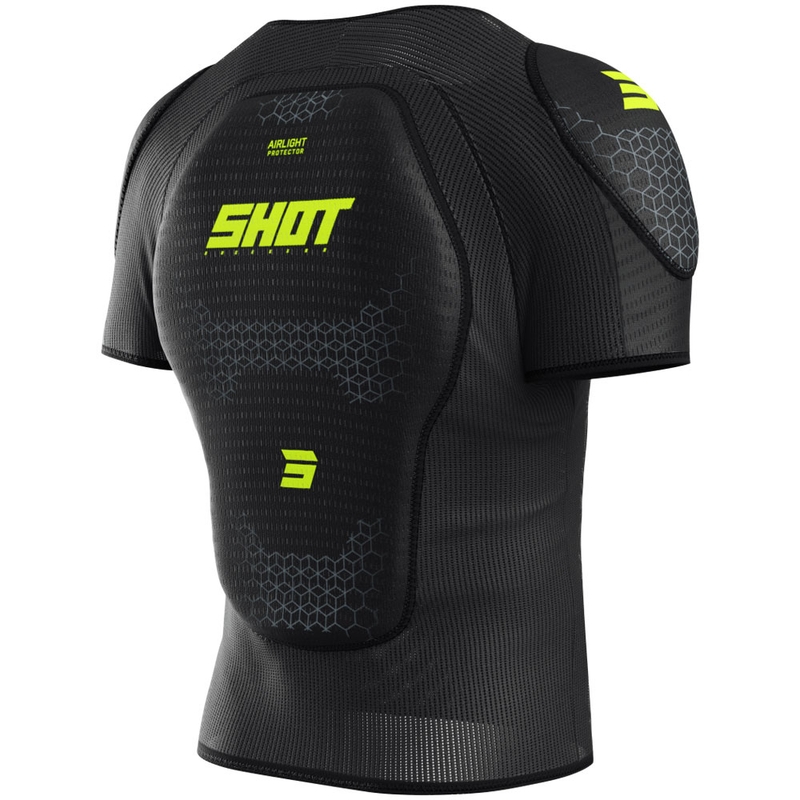 Ščitnik za telo Shot Airlight majica s kratkimi rokavi črno-fluo rumena
