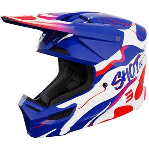 Otroška motokros čelada Shot Furious Beast, sijajna modro-rdeča