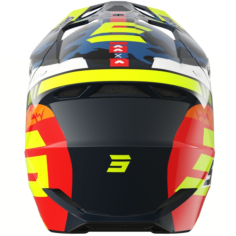 Motokros čelada Shot Furious Flash svetleča modro-fluo rumena