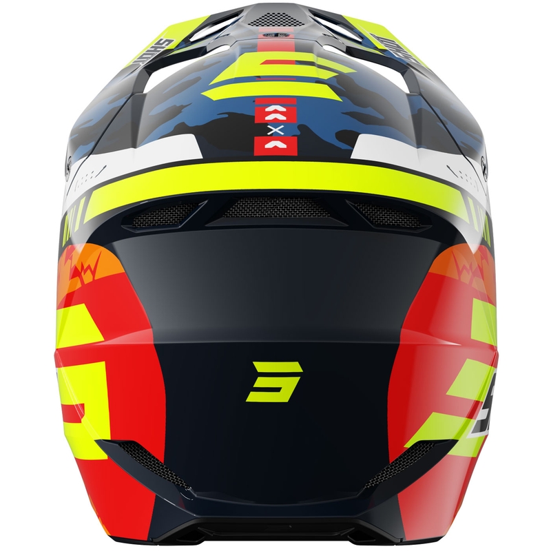 Otroška motokros čelada Shot Furious Flash, sijajna modro-fluo rumena