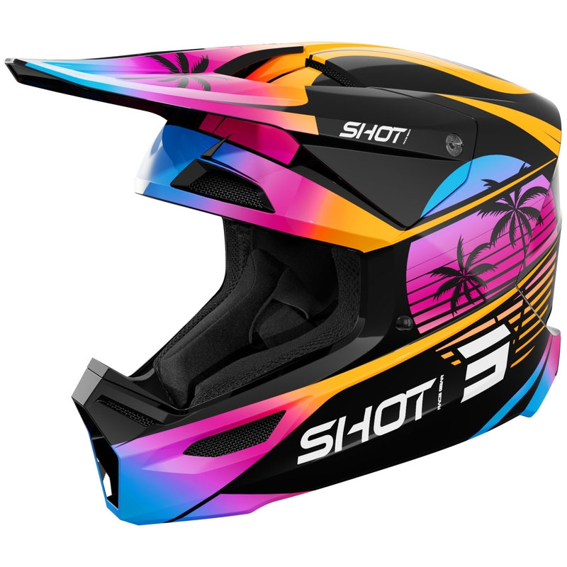Otroška motokros čelada Shot Furious Miami, sijajno oranžna
