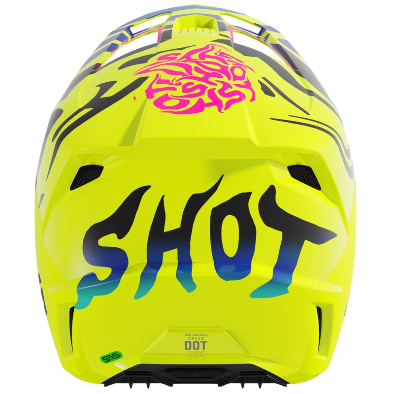Otroška motokros čelada Shot Speed Ghost, sijoča fluorescentno rumena