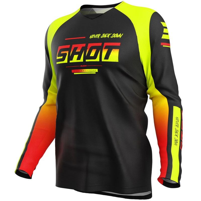 Otroški motokros dres Shot Draw Block, fluorescentno rumen