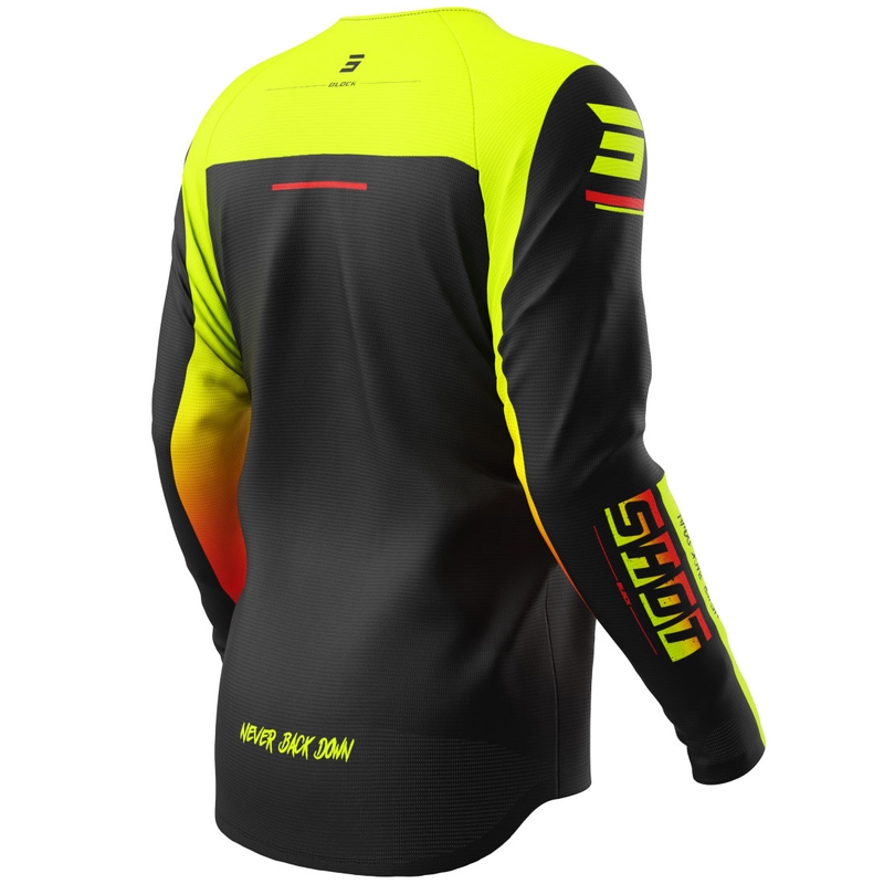 Otroški motokros dres Shot Draw Block, fluorescentno rumen