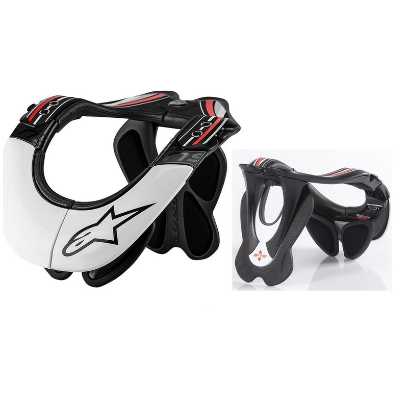 Alpinestars BNS Pro ščitnik vratne hrbtenice črno-bela-rdeča