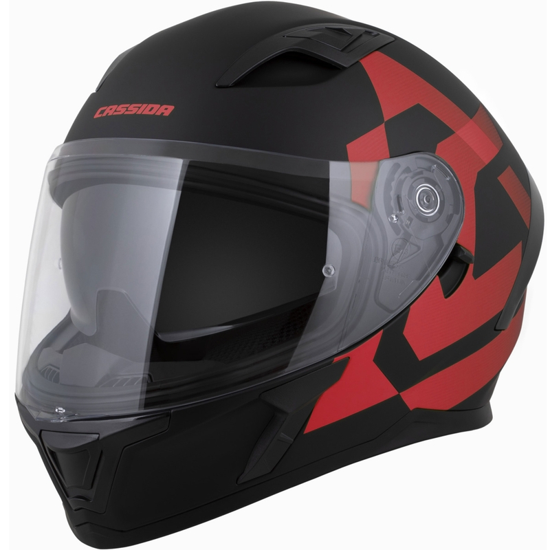Cassida Orbit Grind integralna motoristična čelada mat črno-rdeča