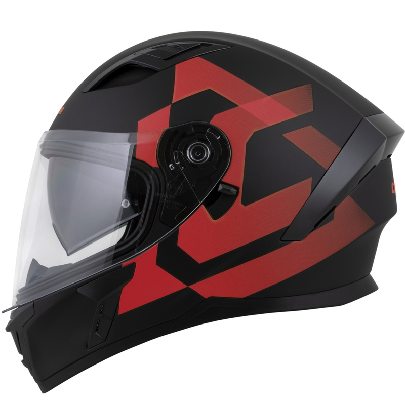 Cassida Orbit Grind integralna motoristična čelada mat črno-rdeča