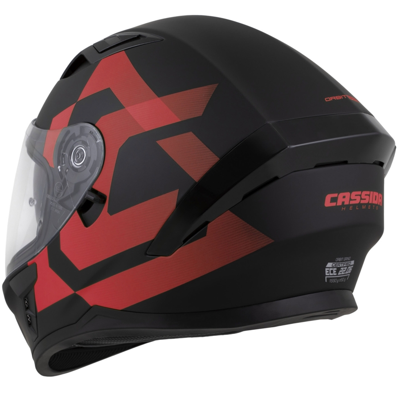 Cassida Orbit Grind integralna motoristična čelada mat črno-rdeča