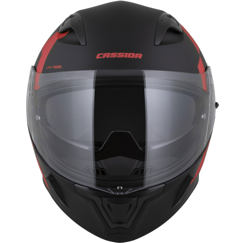 Cassida Orbit Grind integralna motoristična čelada mat črno-rdeča