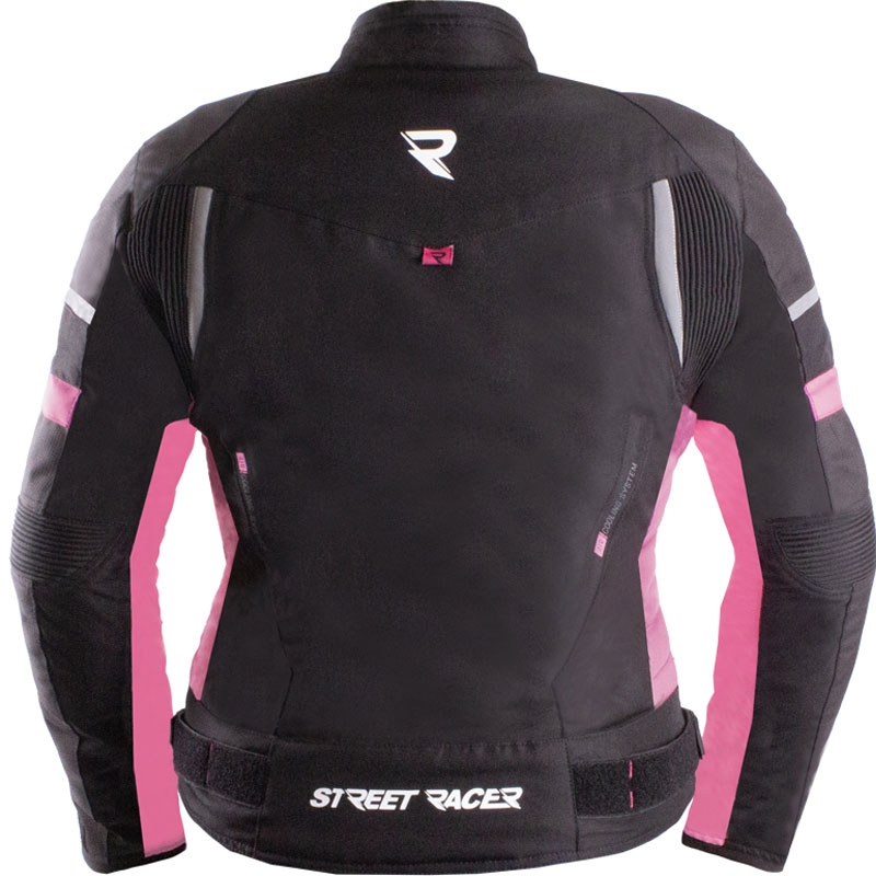 Ženska motoristična jakna Street Racer Betty II črno-roza