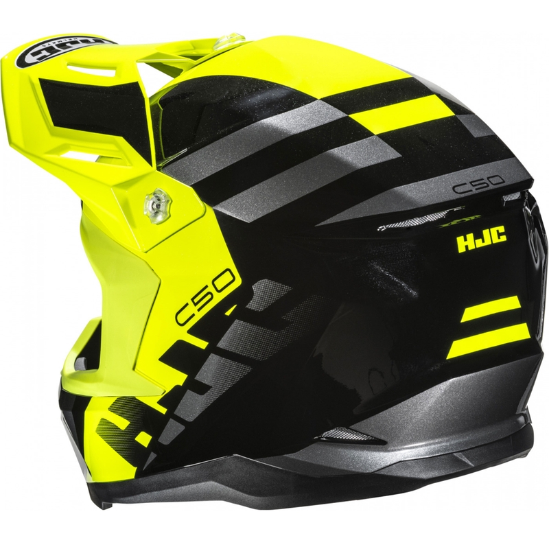 Motokros čelada HJC C50 Mirage MC3H črno-fluo rumeno-siva