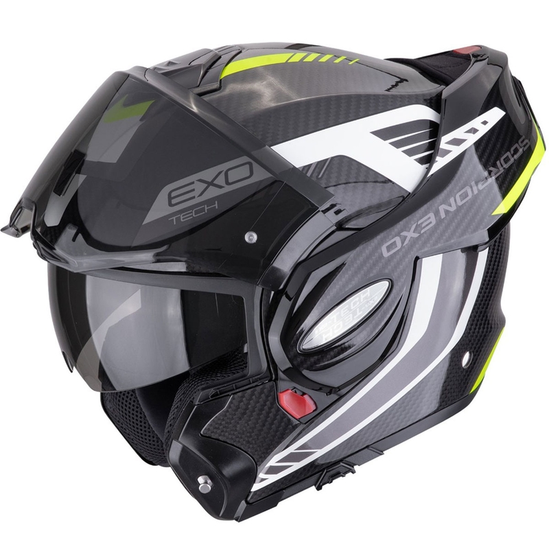 Scorpion EXO-TECH EVO CARBON COSY preklopna motoristična čelada črno-fluo rumena