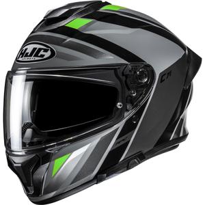 Motoristična čelada HJC C71 Faber MC4 črno-sivo-fluo zelena