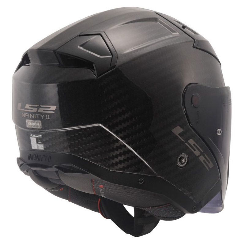 Odprta motoristična čelada LS2 OF603 Infinity II Carbon-06 črna sijajna