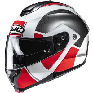 Motoristična čelada HJC C91N Jyn MC1, črno-belo-rdeča
