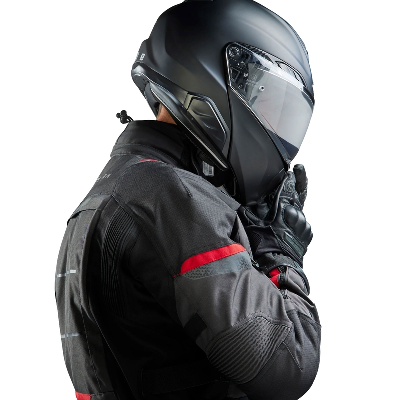 Motoristična jakna Rebelhorn Cubby V črno-antracitno-rdeča