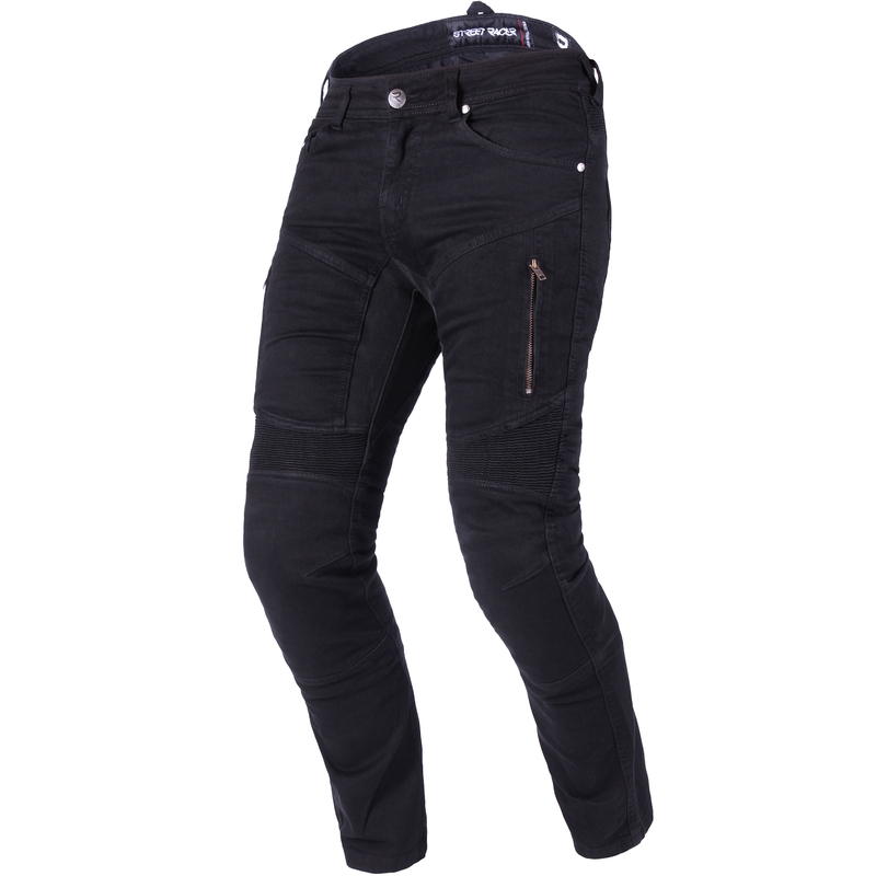 Moto kavbojke Street Racer Stretch II CE črne