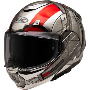 Motoristična čelada HJC F100 Ant-Man Marvel MC1, preklopna, sivo-rdeča