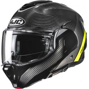 Motoristična čelada HJC F100 Carbon Stan MC3H črno-fluo rumena