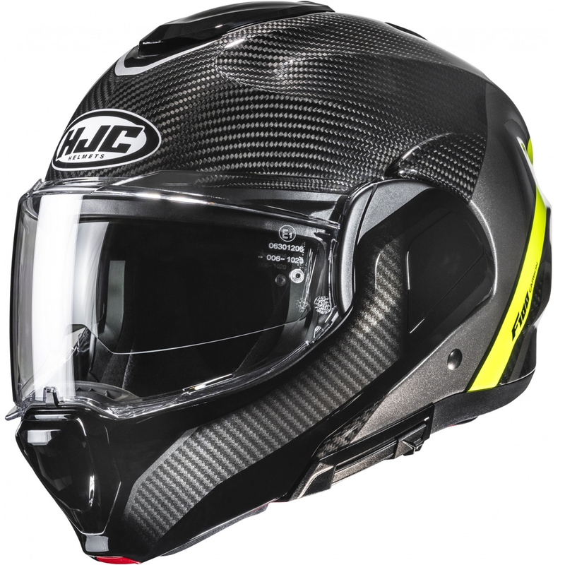 Motoristična čelada HJC F100 Carbon Stan MC3H črno-fluo rumena