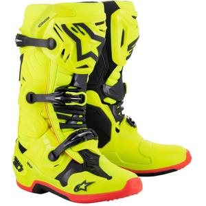 Moto škornji Alpinestars Tech 10 rumeni fluo-črni-rdeči fluo