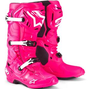 Moto škornji Alpinestars Tech 10 roza-črno-beli