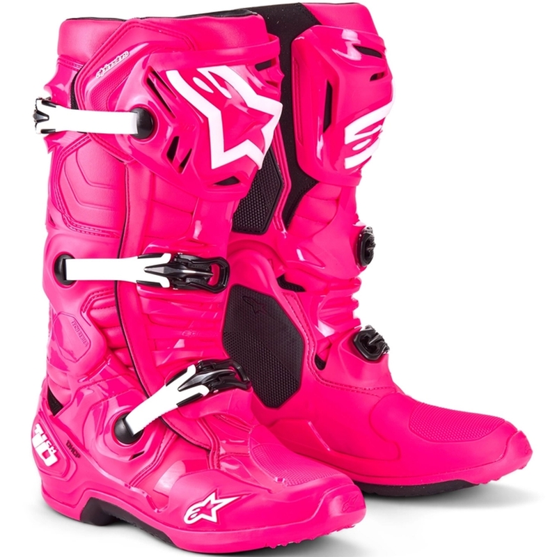 Moto škornji Alpinestars Tech 10 roza-črno-beli