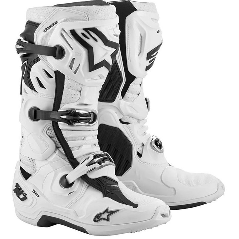 Alpinestars Tech 10 Supervented motoristični škornji perforirani beli