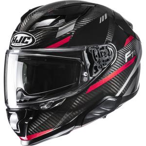Motoristična čelada HJC F71 CARBON Esira MC1 črno-rdeča
