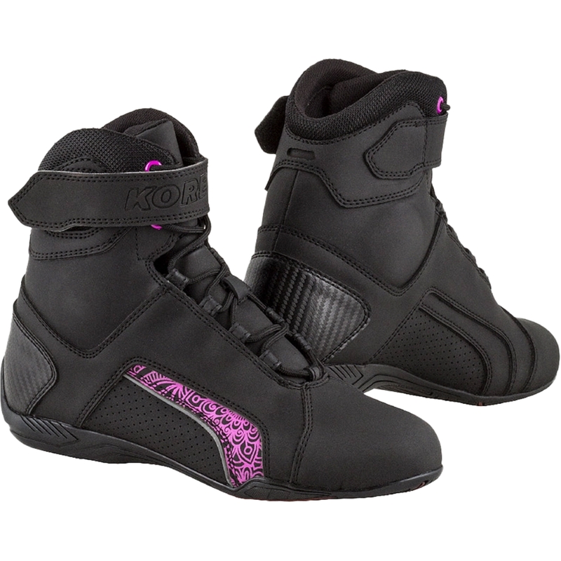 Ženski motoristični škornji Kore Velcro 2.0 Black and Purple