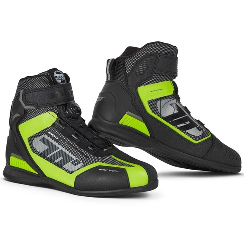 Motoristični škornji SEVENTY DEGREES SD-BR3 Veloce PRO črno-fluo rumeni