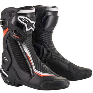 Motoristični škornji Alpinestars SMX Plus 2 črno-beli-fluo rdeči