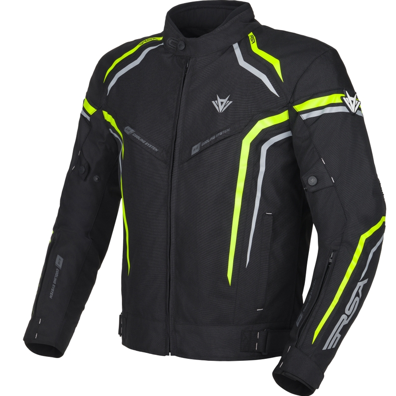 Motoristična jakna RSA Compact 2 črno-sivo-fluo rumena