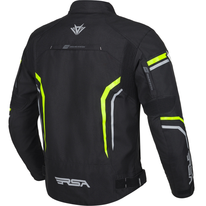 Motoristična jakna RSA Compact 2 črno-sivo-fluo rumena