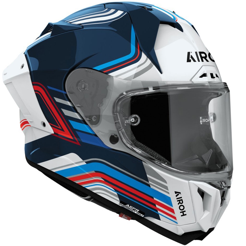 Airoh GP800 Hurricane motoristična čelada z integriranim obrazom, sijajna modro-bela