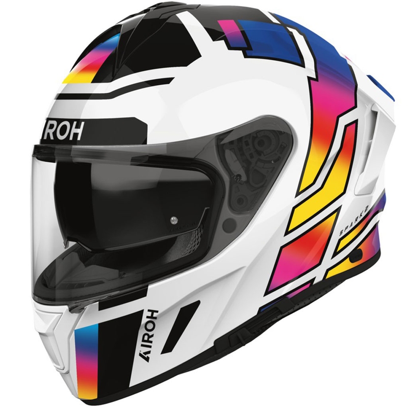 Motociklistična čelada Airoh SPARK 2 Livery, polnega obraza, sijoča mavrica