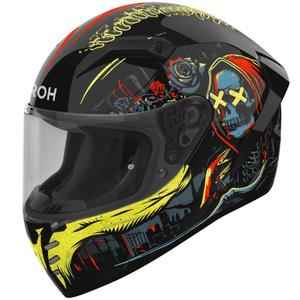 Airoh CONNOR Double Face motoristična čelada z integriranim obrazom, sijajna črno-rumena