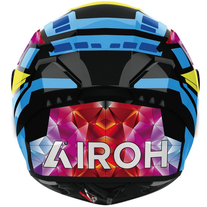 Airoh CONNOR Stellar motoristična čelada z integriranim obrazom, sijajna rumeno-modro-roza-črna