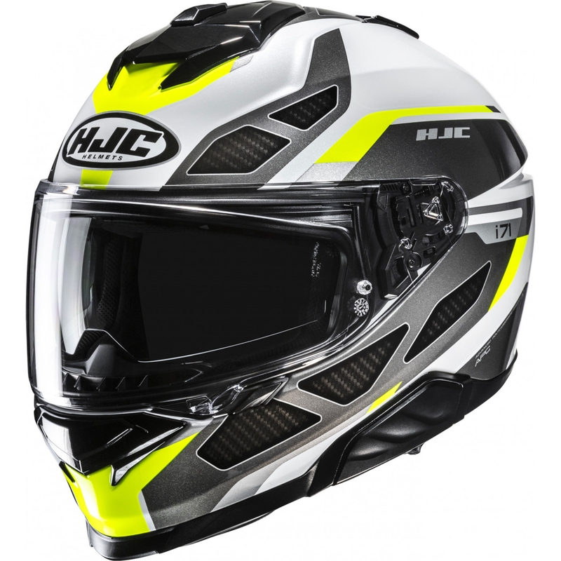 Motoristična čelada HJC i71 Zest MC3H črno-bela-fluo rumena