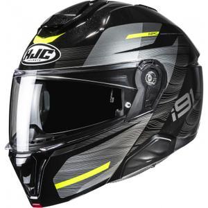 Preklopna motoristična čelada HJC i91 Dusk MC3H črno-sivo-fluo rumena