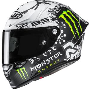 Celoobrazna motoristična čelada HJC RPHA 1 V2 CARBON Snow Diablo MC10SF črno-bela