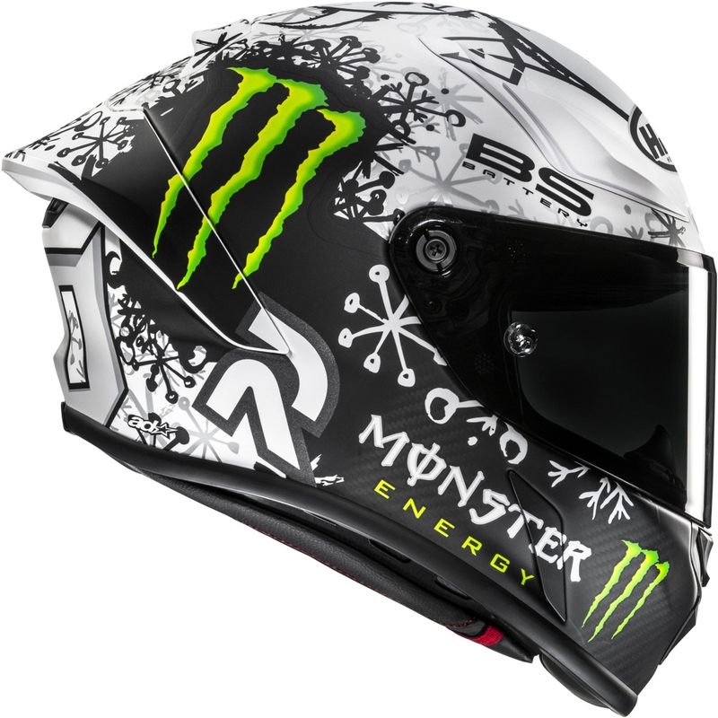 Celoobrazna motoristična čelada HJC RPHA 1 V2 CARBON Snow Diablo MC10SF črno-bela