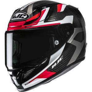 Celoobrazna motoristična čelada HJC RPHA 12 CARBON Xentra MC1 črno-belo-rdeča