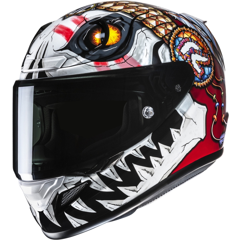 HJC RPHA 12 Skully MC1 integralna motoristična čelada belo-rdeča