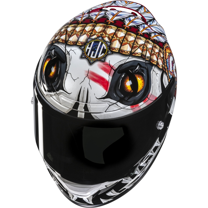 HJC RPHA 12 Skully MC1 integralna motoristična čelada belo-rdeča