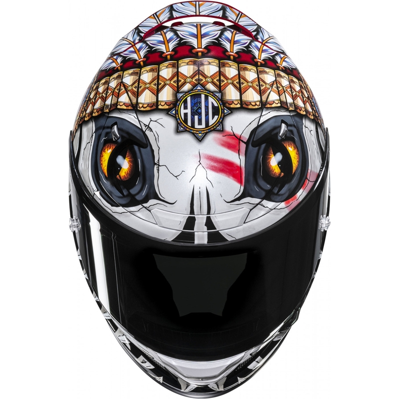 HJC RPHA 12 Skully MC1 integralna motoristična čelada belo-rdeča