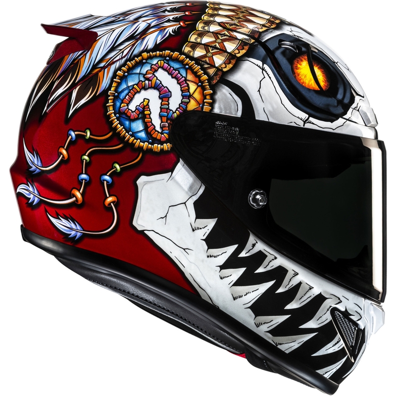 HJC RPHA 12 Skully MC1 integralna motoristična čelada belo-rdeča